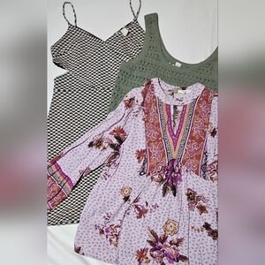Women’s Boho Outfit Bundle (3 pcs) | H&M Dress, Old Navy & Maurices Tops